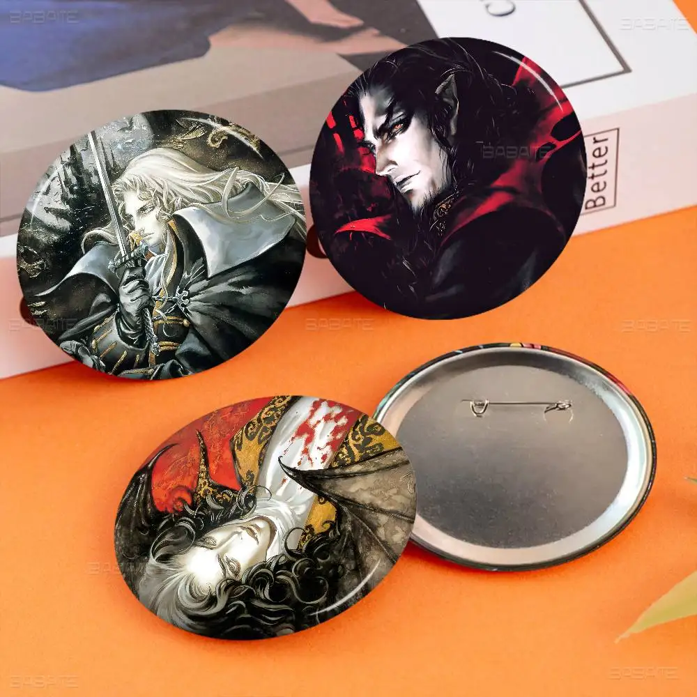 Castlevania Anime Game 58mm Cute Series Pins Funny Badge Interesting Cartoon Animals Brooches Backpack Clothes Gift Accessory