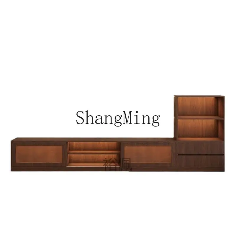 

ZYY solid wood antique TV cabinet coffee table combination living room home retro storage