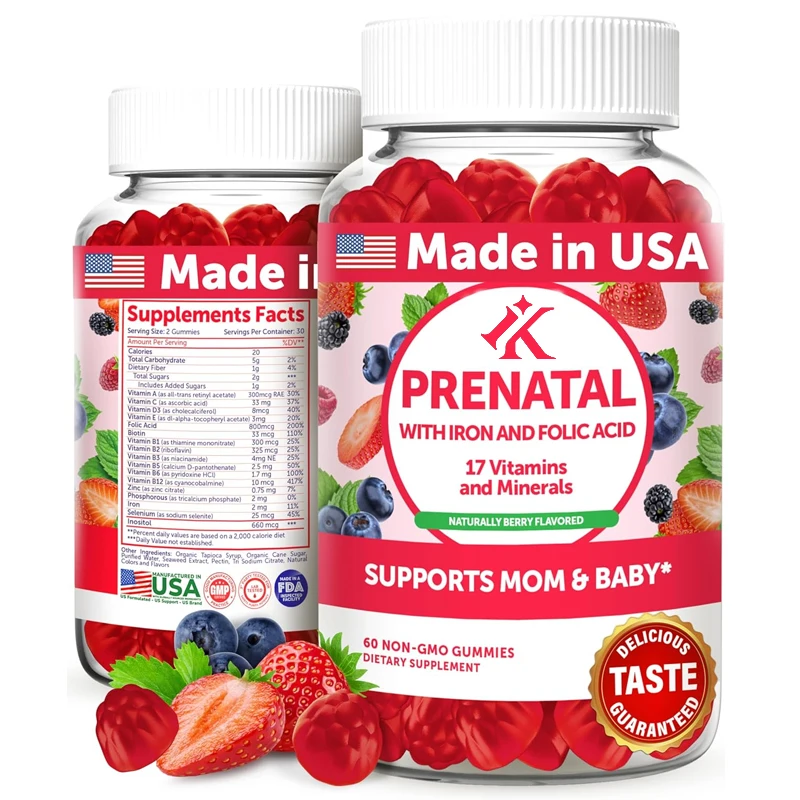 

Prenatal Vitamin Iron and Folic Acid - Exclusive Formula Pregnant Women's Complex Vitamin Soft Candy, 60 capsules