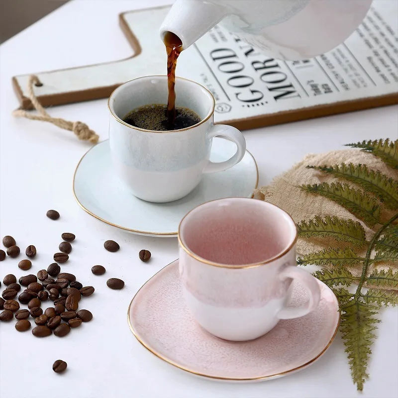 

2025 New High-End Exquisite Ceramic Coffee Cups Luxury High-Aesthetic Afternoon Tea Cup Office Gradient Sophistication Mug