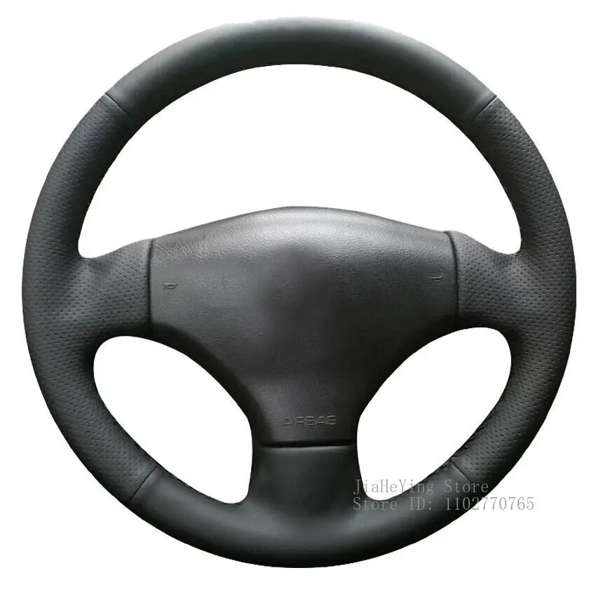 

Hand-Stitched Genuine Leather Steering Wheel Cover For Peugeot 206 2002-2006 Non-Slip Grip Interior Accessories