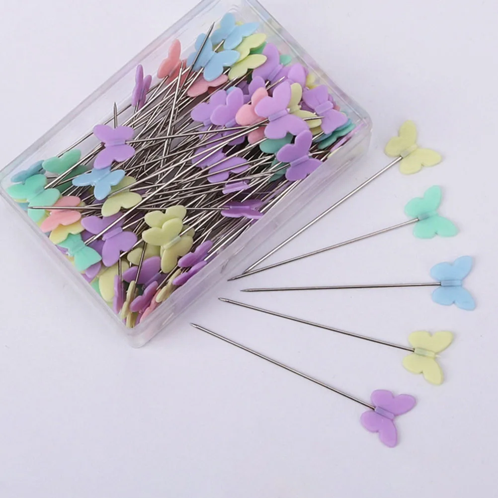 

Butterfly Sewing Pins Colorful Embroidery DIY Projects Dressmaker Decor Head Needles Crafting Non Rust Premium Material Elastic