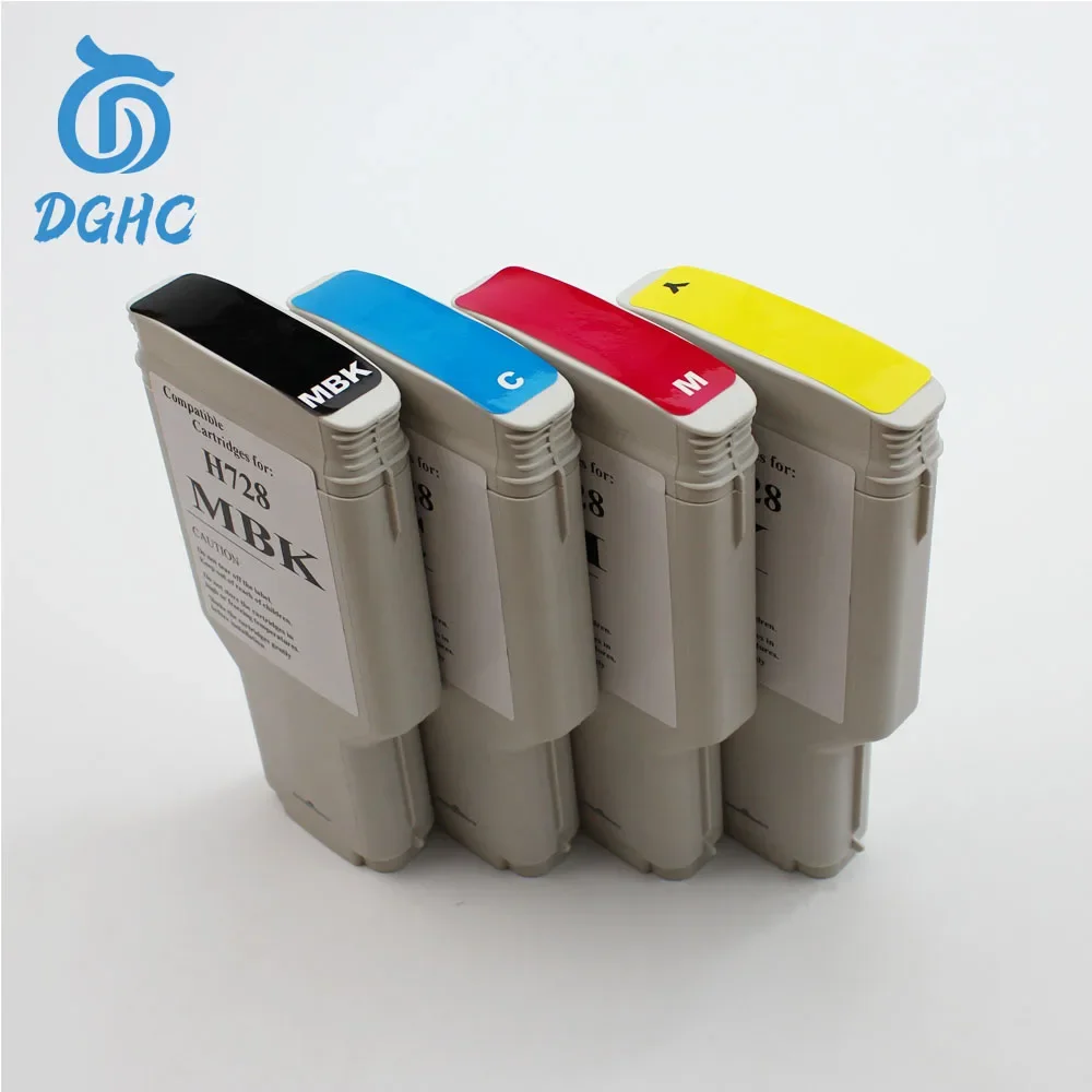 4 colors Empty compatible cartridge For HP 728 ink cartridge With latest one time chip For HP DesignJet T730 T830 Printer