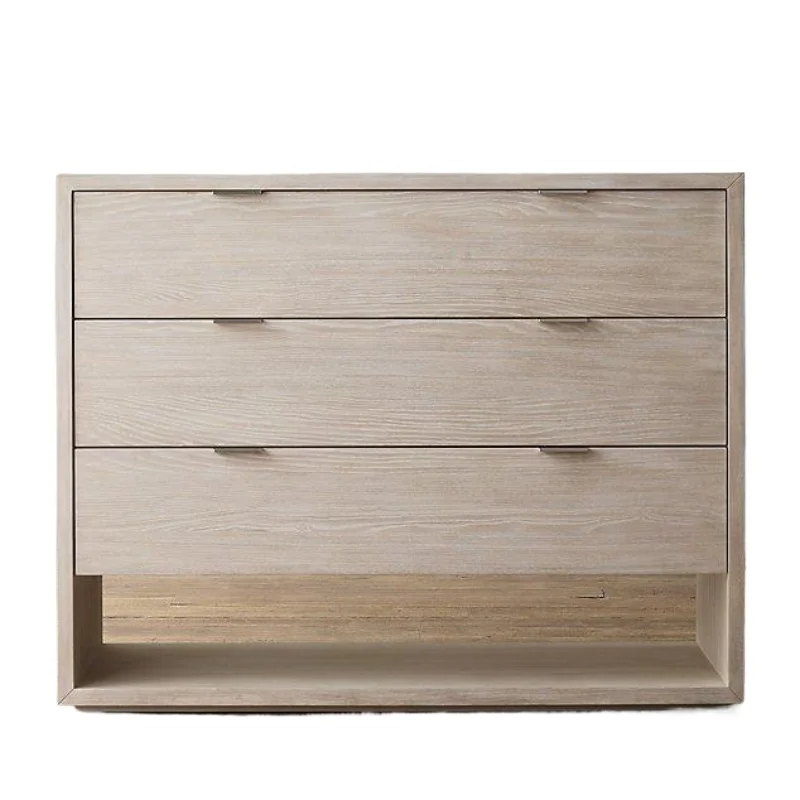 

American original single chest cabinet French rural retro solid wood furniture bedside table Italian simple light luxury