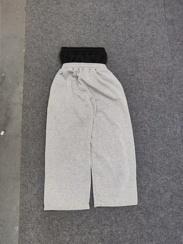 Imagen 2 del producto 2025 Pantalones de cintura doble con doble cabeza para parejas callejeras bordadas europeas y americanas Pantalones con estampado personalizado