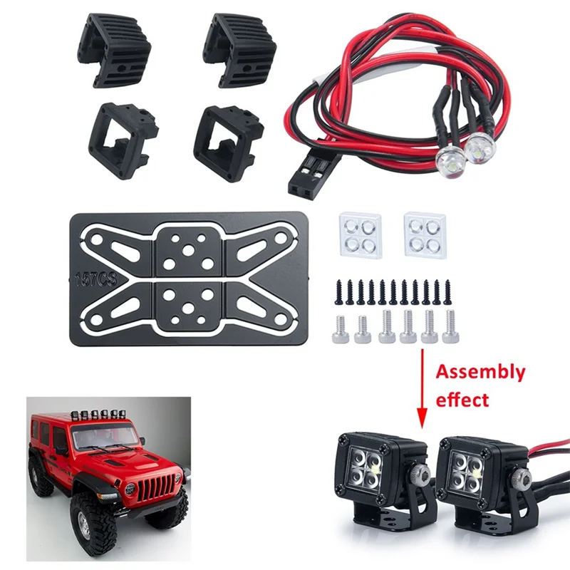 LED Lights Bright Headlights Spotlight for 1/10 RC Crawler Car TRX4 Axial SCX10 90046 Wraith RR10 VS4-10 Redcat Gen8,D