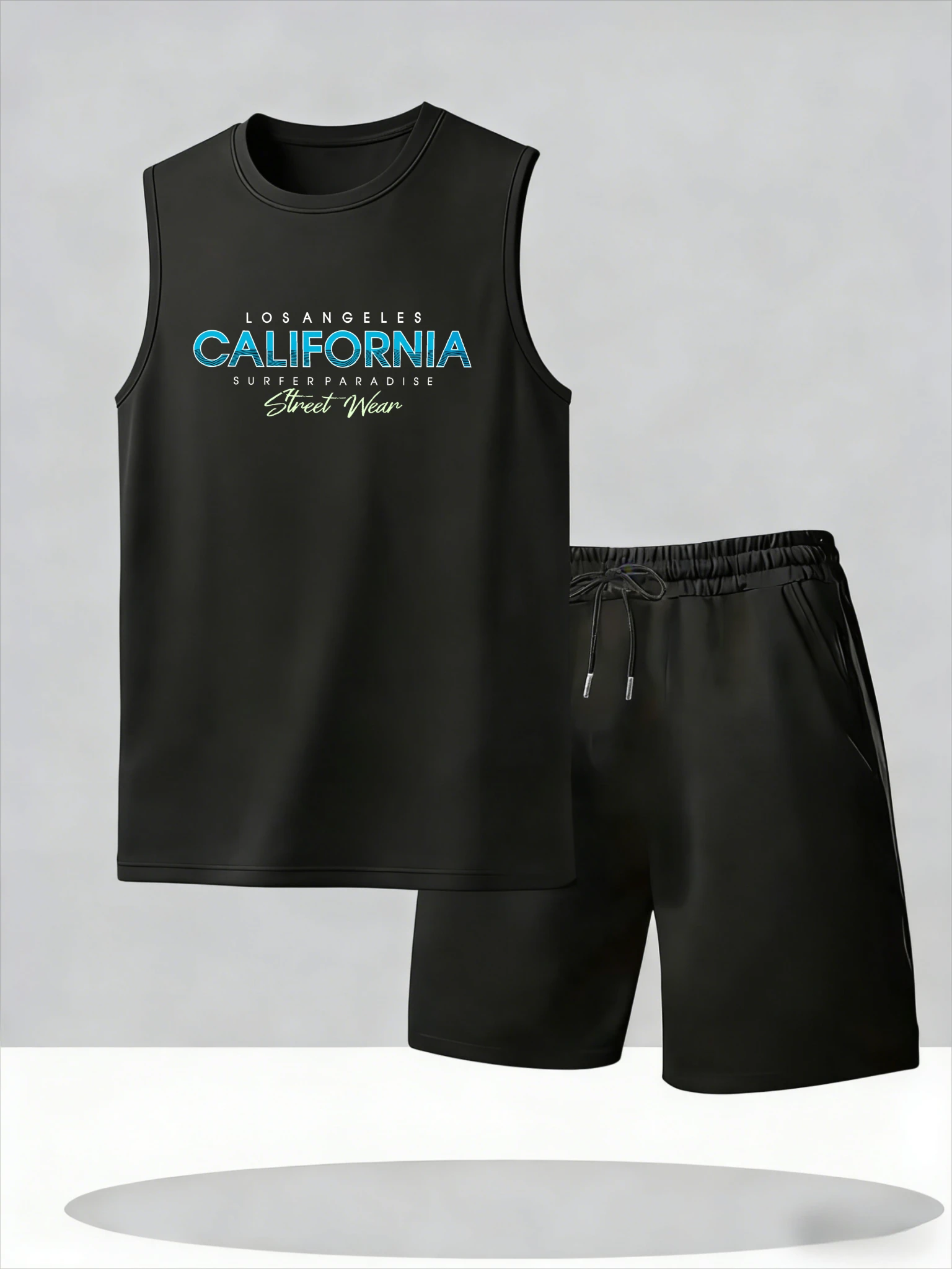 

Men's Tank Top Sets 2026 Summer Thin Quick Dry seaside oversize running crewneck Breathable Y2k tracksuits beach Two-piece sets