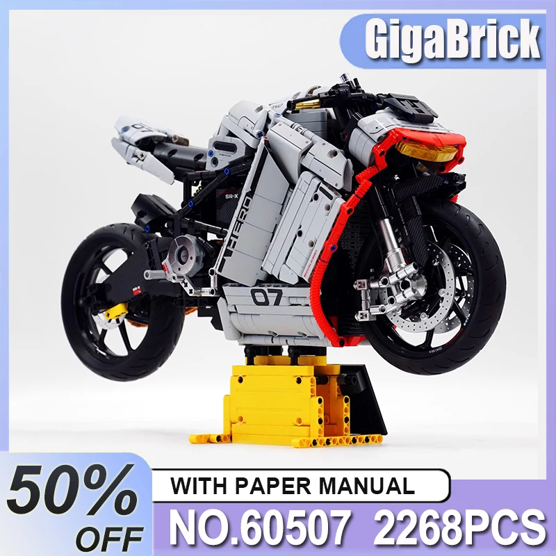 

GULY 60507 Технический MOC 1:5 модный и крутой супер модель мотоцикла, строительные блоки, кирпичи, сделай сам, игрушки-головоломки, рождественские подарки для детей