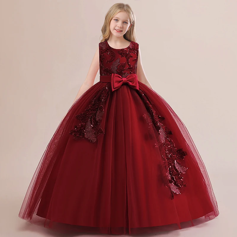 Teenager First Evening Dress Girl Sequin Princess Kids Dresses For Girls Children Costume Party Wedding Dress 14 10 12 Years image 2