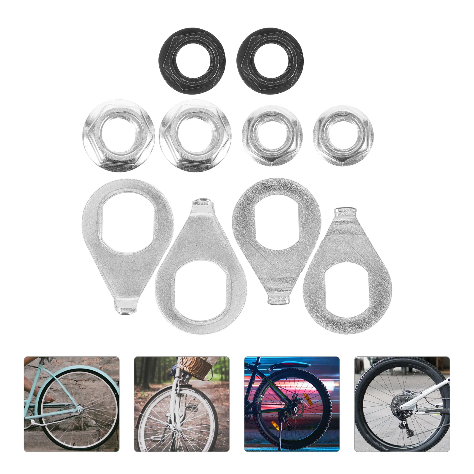 

6 set Axle Nuts Wheel Flange Protective Washer Kit Steel Carbon Lightweight Durable For Handlebar Hub Set Road Mountain Track
