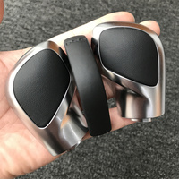 1PCS Chrome Matt With Leather Shift Knob Gear Side Cover DSG Emblem For VW Golf 6 7 R GTI Passat B7 B8 CC R20 Jetta MK6 GLI