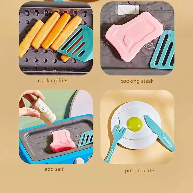 20PCS Multi-functional Induction Kitchen Cooking Set DIY Children\'s Play House Toy Food Recognize Change Color Toys Kids Gifts