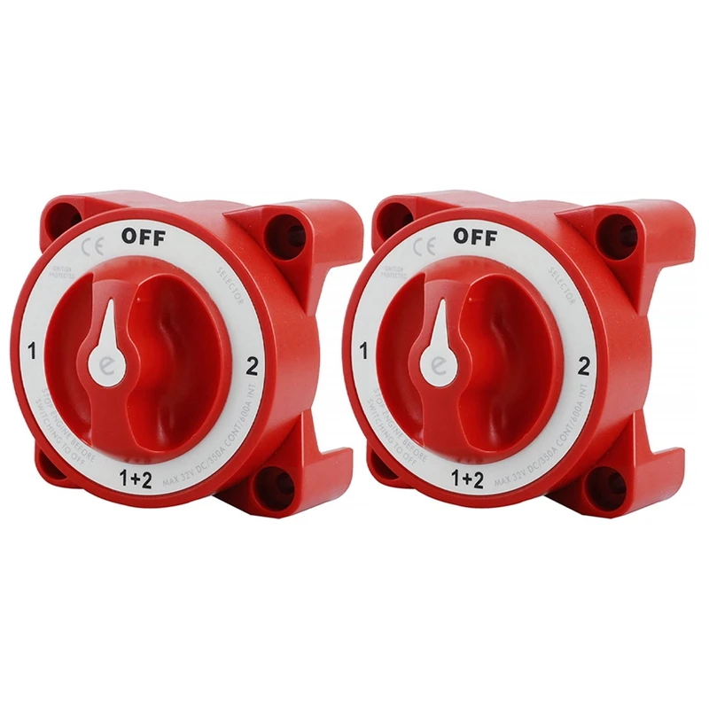 2X DC 32V 350A Battery Switch 4-Position Selector Marine Boat Battery Selector Switch Disconnect For Marine Boat