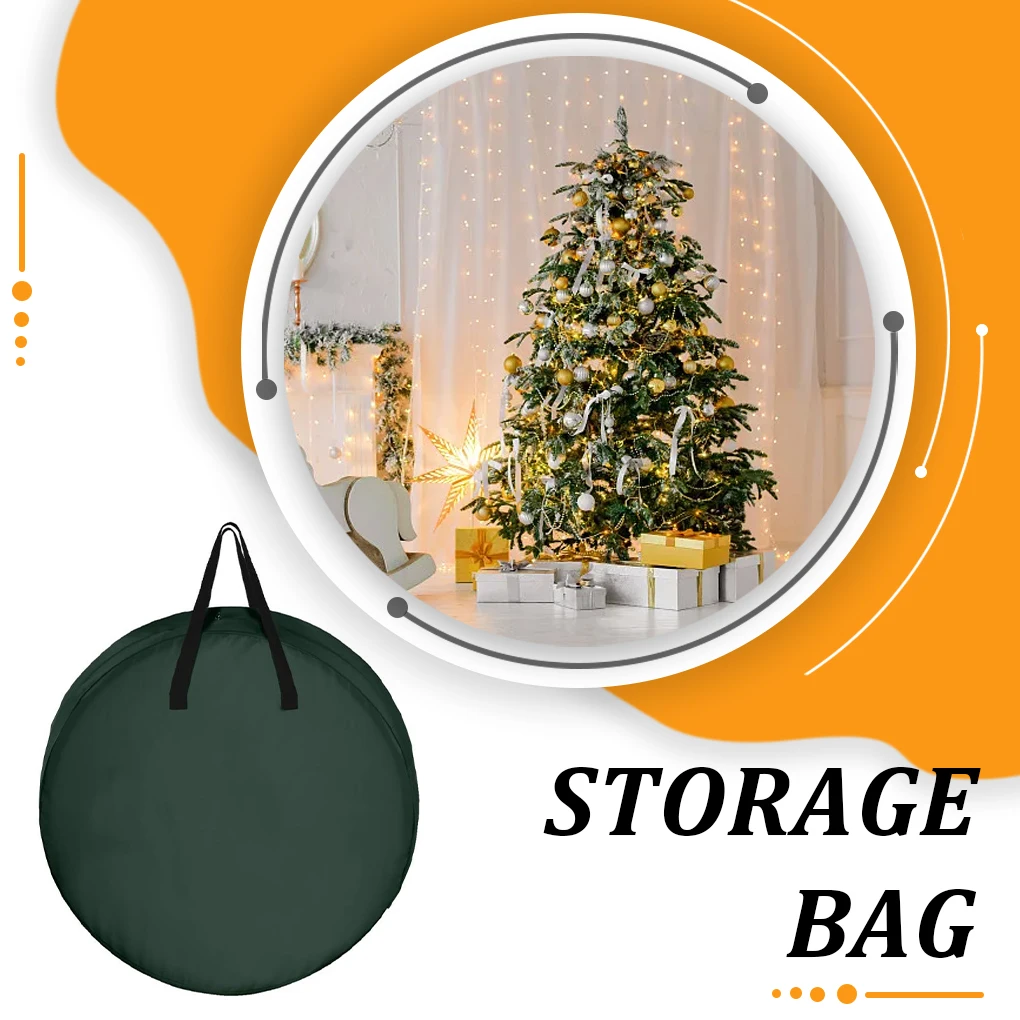 Polyester Storage Bag Protects Wreaths Practical And Wide Usage Dual Zips And Reinforced Handles Enlarge storage bag