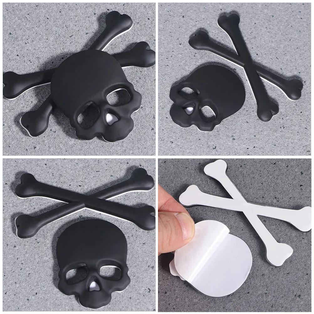 الجمجمة سيارة ملصق 9x8 5 سنتيمتر الأسود سبائك الزنك ثلاثية الأبعاد الخفافيش شكل تصميم رائع ملصق معدني للمركبات دراجة نارية شاحنة SUV قارب ATV RV