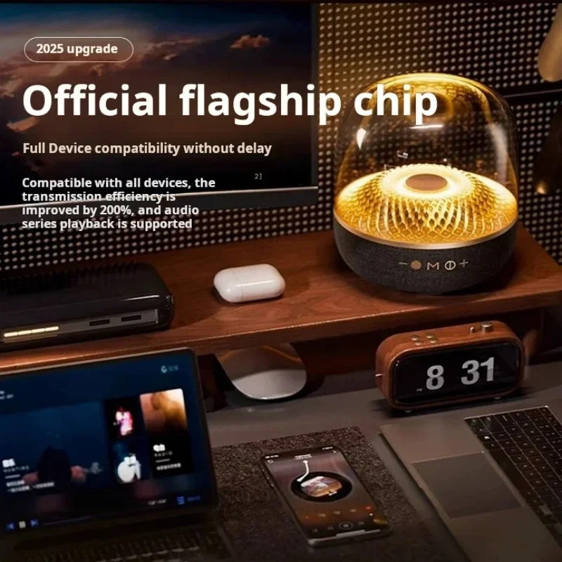 عالية الطاقة باس صندوق الصوت 9D عمود الصوت المحيطي Harman Aura Studio 4 Pro شاشة كاملة شفافة سمّاعات بلوتوث TWS/TF #5