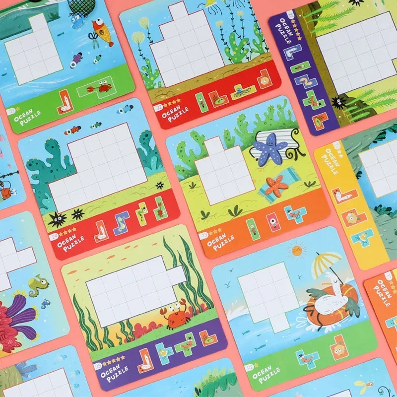 NUOVO puzzle magnetico giocattoli per bambini Montessori forma di vita marina giochi da tavolo coordinati giocattoli educativi per bambini Tangram