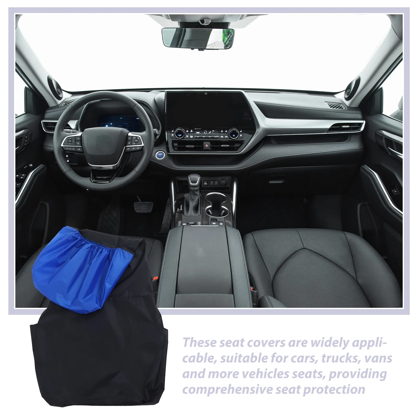 

2Pcs Waterproof Car Seat Covers Front Back Seats Universal Fit Polyester Protective Covers Splash Proof Car Accessories