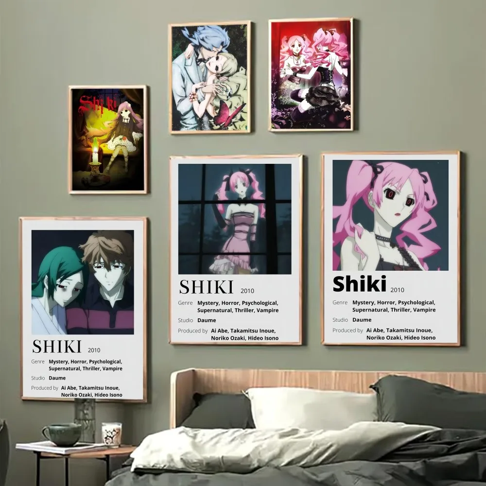 Póster de arte autoadhesivo de anime Shiki, pintura de decoración, arte de pared, Papel Kraft blanco, decoración del hogar
