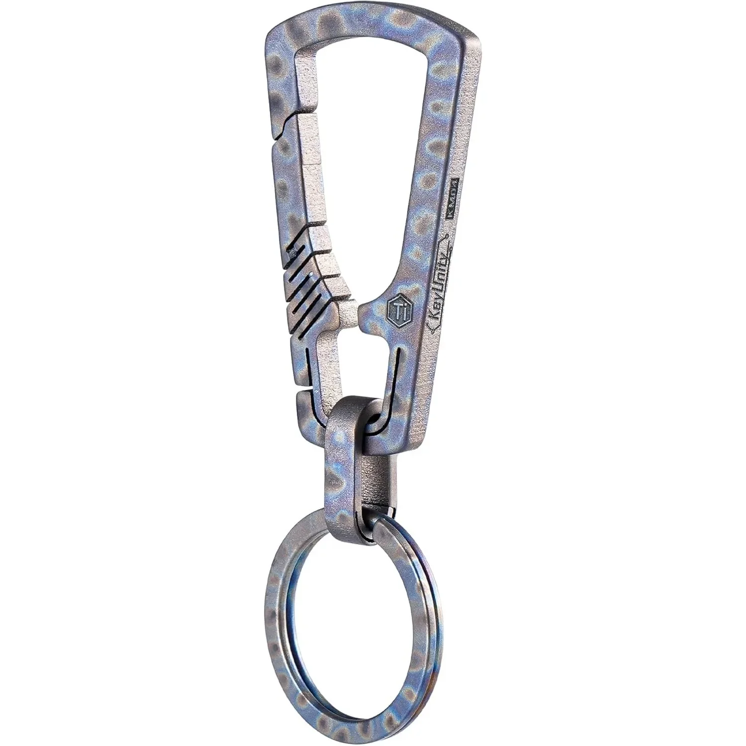KeyUnity KM04M Titanium Carabiner Keychain Clip, Quick Release EDC Key Holder Organizer with Key Ring