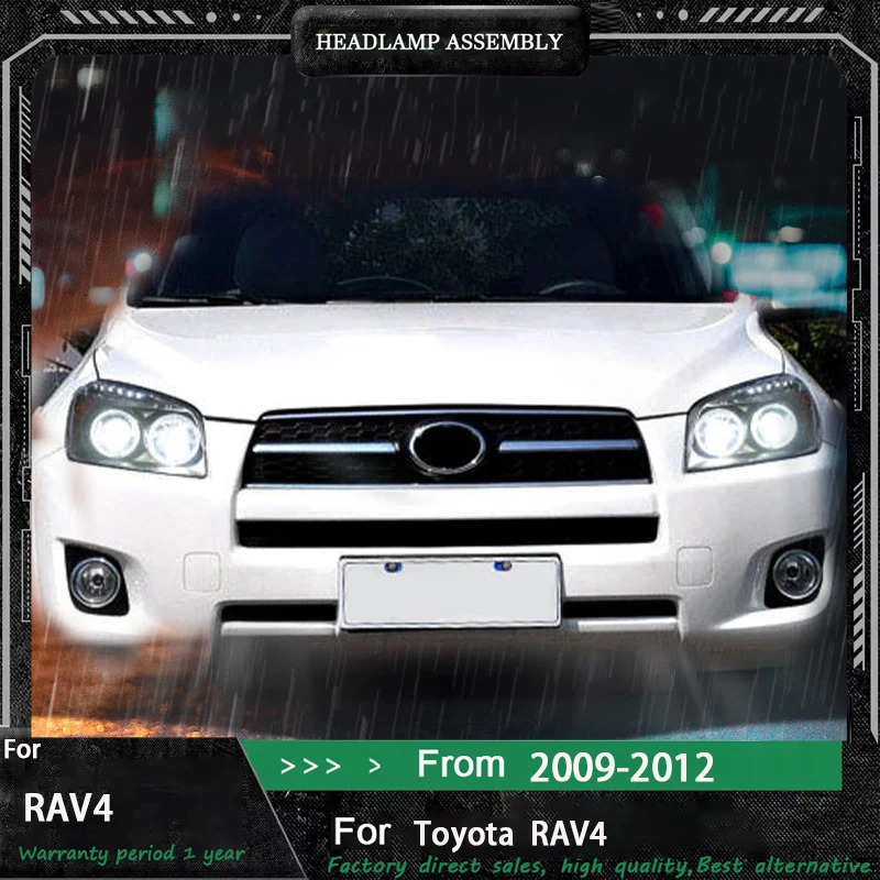

Автомобильные фары для Toyota RAV4 2009 2010 2011 2012, светодиодные фары в сборе, дизайн «ангельские глазки», аксессуары для передних ламп