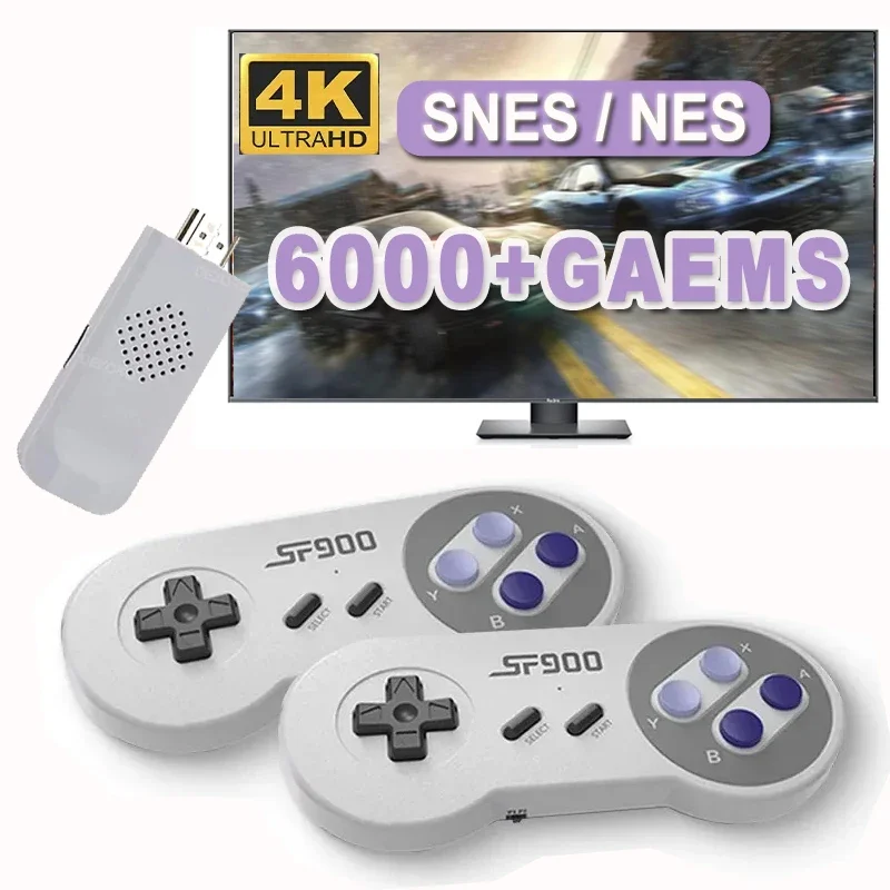 

Игровая консоль SF900 для Super Nintendo, 16-битный игровой стик, 5000 ретро-игр, HD-видеоигры для NES SNES, беспроводной контроллер