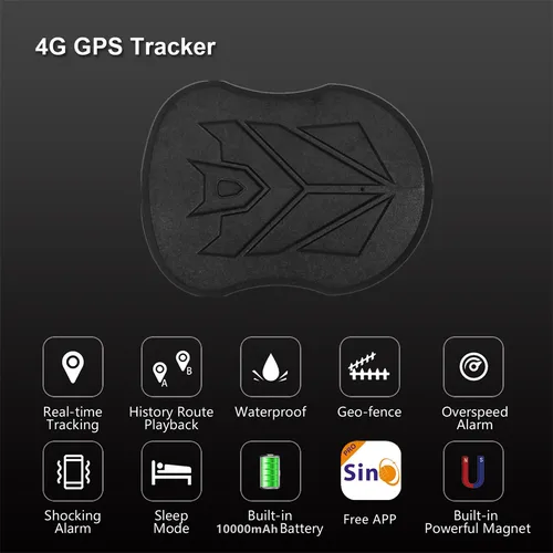 Imagen 2 del producto Rastreador GPS con batería de 10000mAH, ST-915 impermeable 4G, localizador de seguimiento de vehículos, Imán, modo de espera largo, aplicación de posición en tiempo Real, nuevo