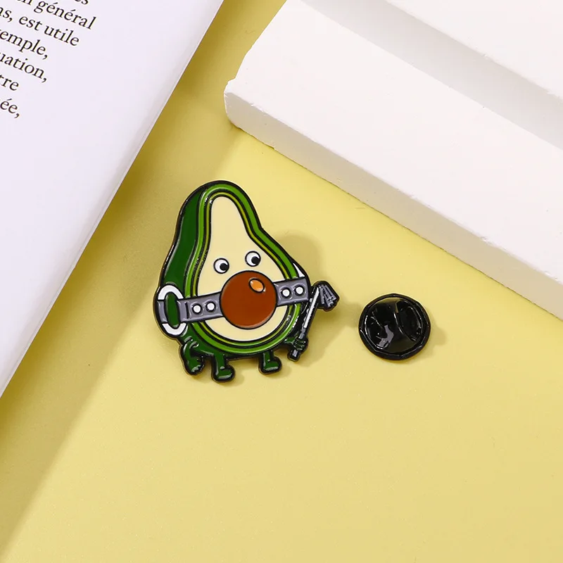 Cute Cartoon Avocado Enamel Brooch Creative Funny Lapel Pin Badge Backpack Clothing Hat Accessories