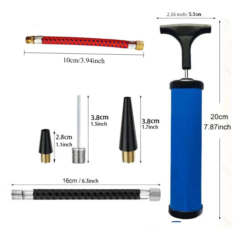 Pump Inflator Tool with Nozzle Hose Flexible Practical Inflating Needle Kit Multi-purpose Hand Air Pumps Basketball