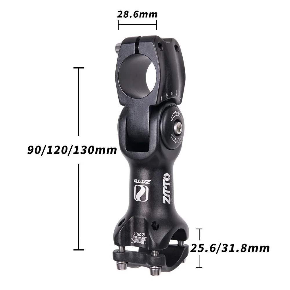 ZTTO Bicycle Parts MTB Road City Bike Bicycle Adjustable Stem 31.8mm 25.4mm 60 Riser 90 110 130mm Fiting For XC