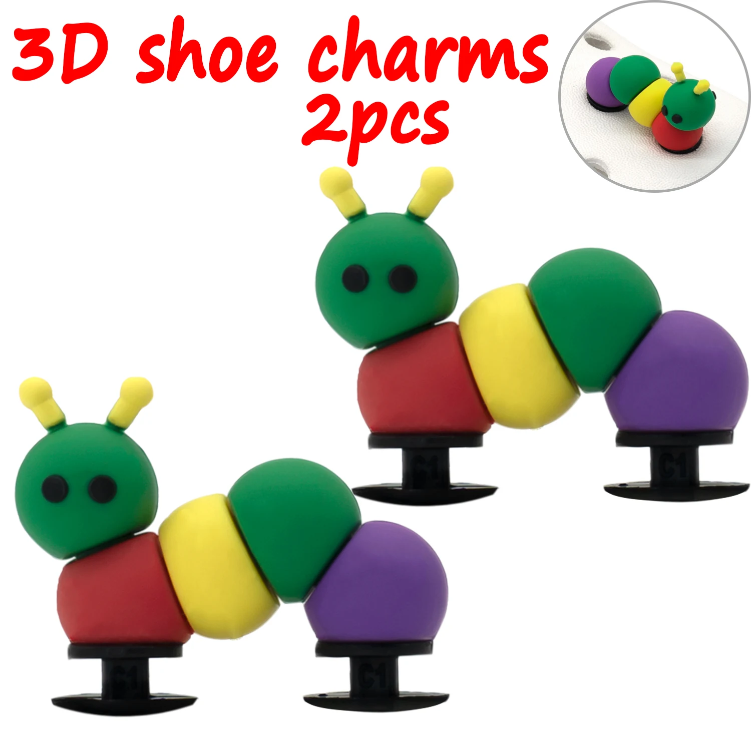 2 Stück 3D niedliche Tier-Schuhanhänger, Ente, Biene, Dinosaurier, Hund, Schuhdekorationen, Panda, Kuh, Anstecknadeln für Mädchen, Jungen, Kinder, Geschenke, Clog-Schnalle – Detail 14