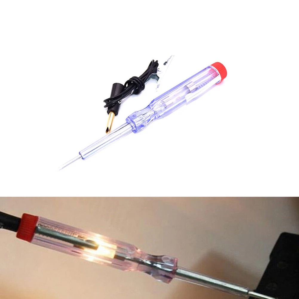 Long Probe Pen Wire Circuit Tester Auto Parts Carbon Steel 1 Pc 13cm 20 AMP 3 Watt Bulb 5inch 6V-24V DC AS Plastic