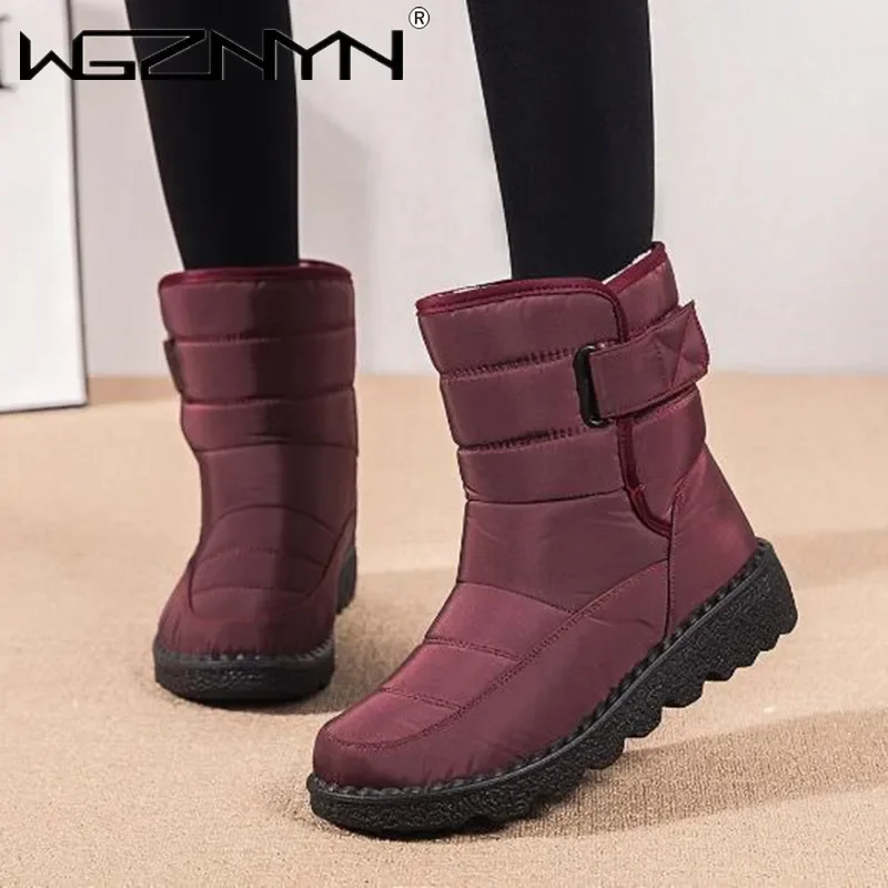 Non Slip Waterproof Snow Boots for Women Thick Plush Winter Ankle Boot Woman Platform Keep Warm Cotton Padded Shoes Botas Mujer