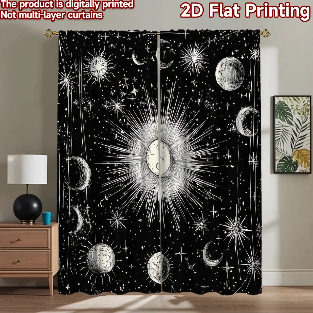 

1pc 2D flat Photography Backdrop Popular Backdrop Celestial Sun and Moon 100% Polyester Festive Holiday Use for Holiday family