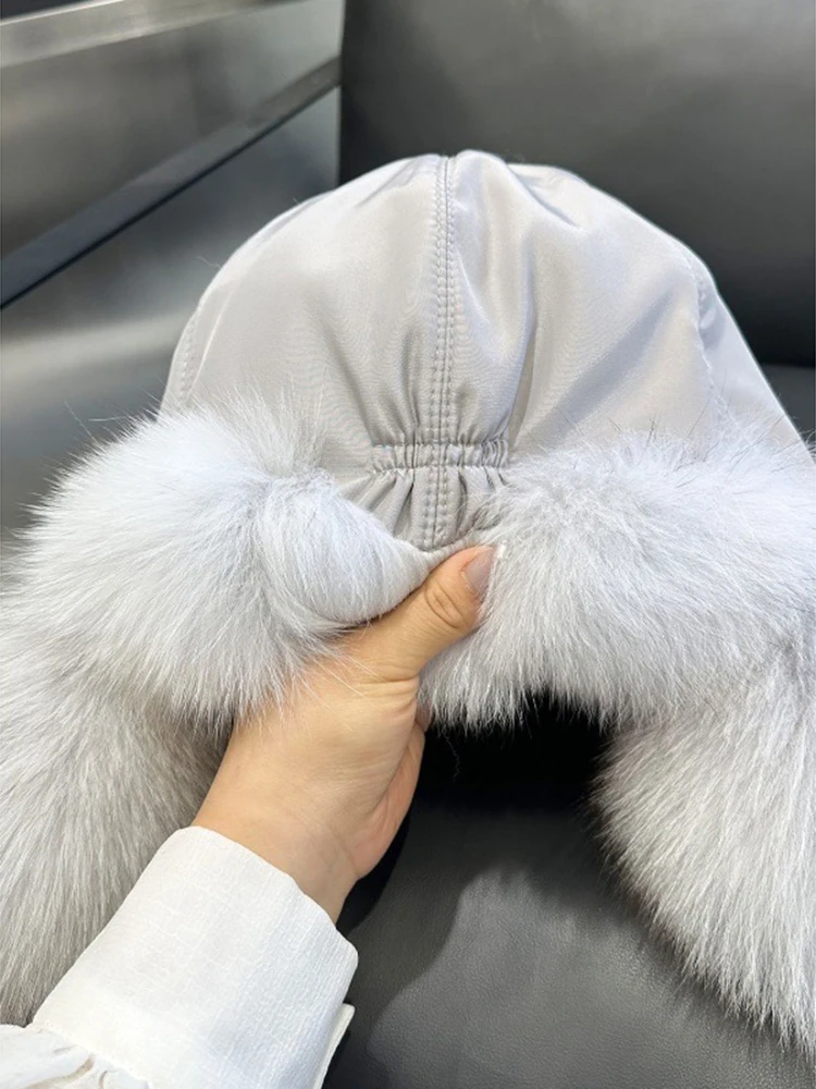 Elegant Faux Fur Outdoor Waterproof Trapper Hat Plush Ultra Soft Ushanka Aviator Hat Warm Cozy Winter Hat with Pom-Pom Ear Flaps