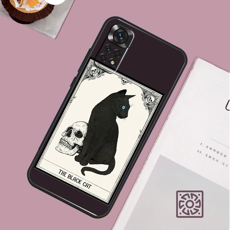 Black Cat Skull Goth Witch Case For Xiaomi Redmi Note 12 9 10 11 13 Pro Plus 9S 10S 11S 12S Redmi 12 10C 12C 13C Cover
