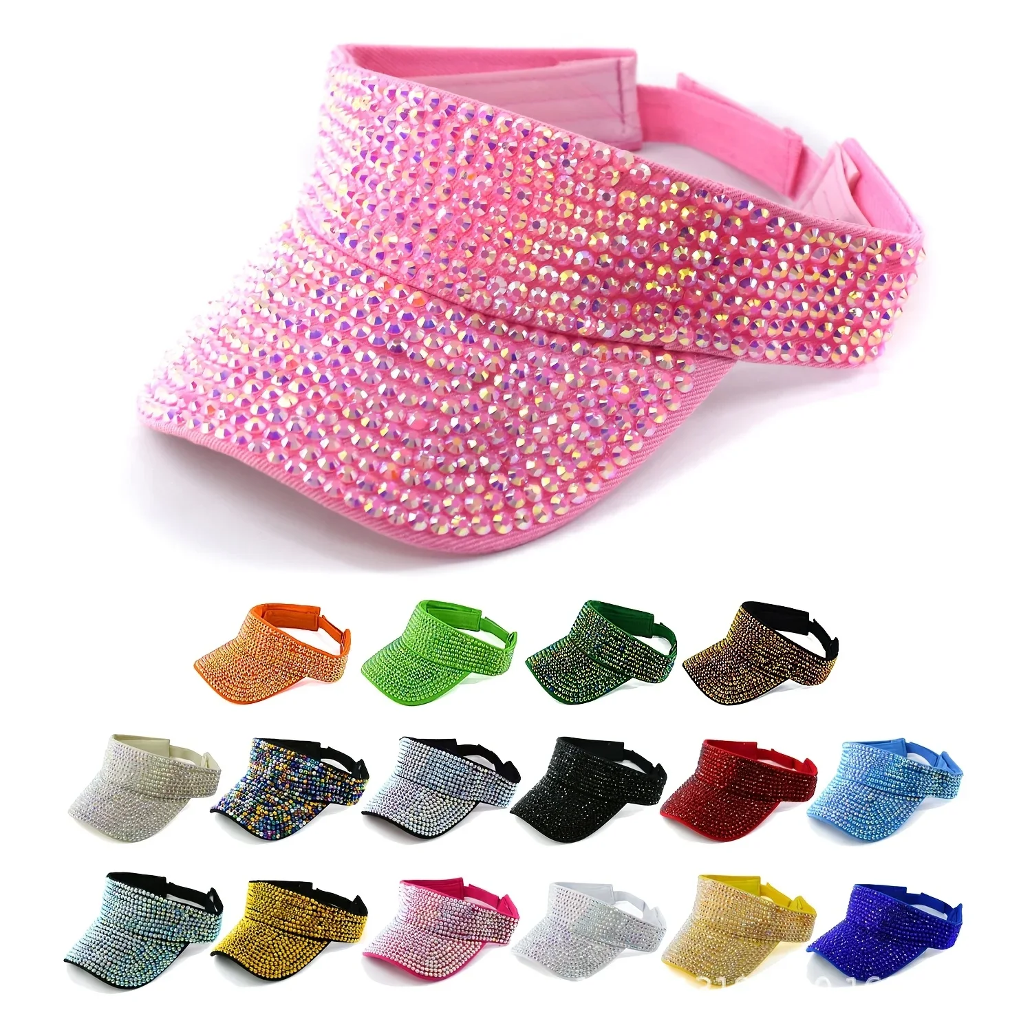 New Women's Shiny Rhinestone Sun Hat Adjustable Acrylic Baseball Cap suitable for outdoor activities holiday parties casual wear