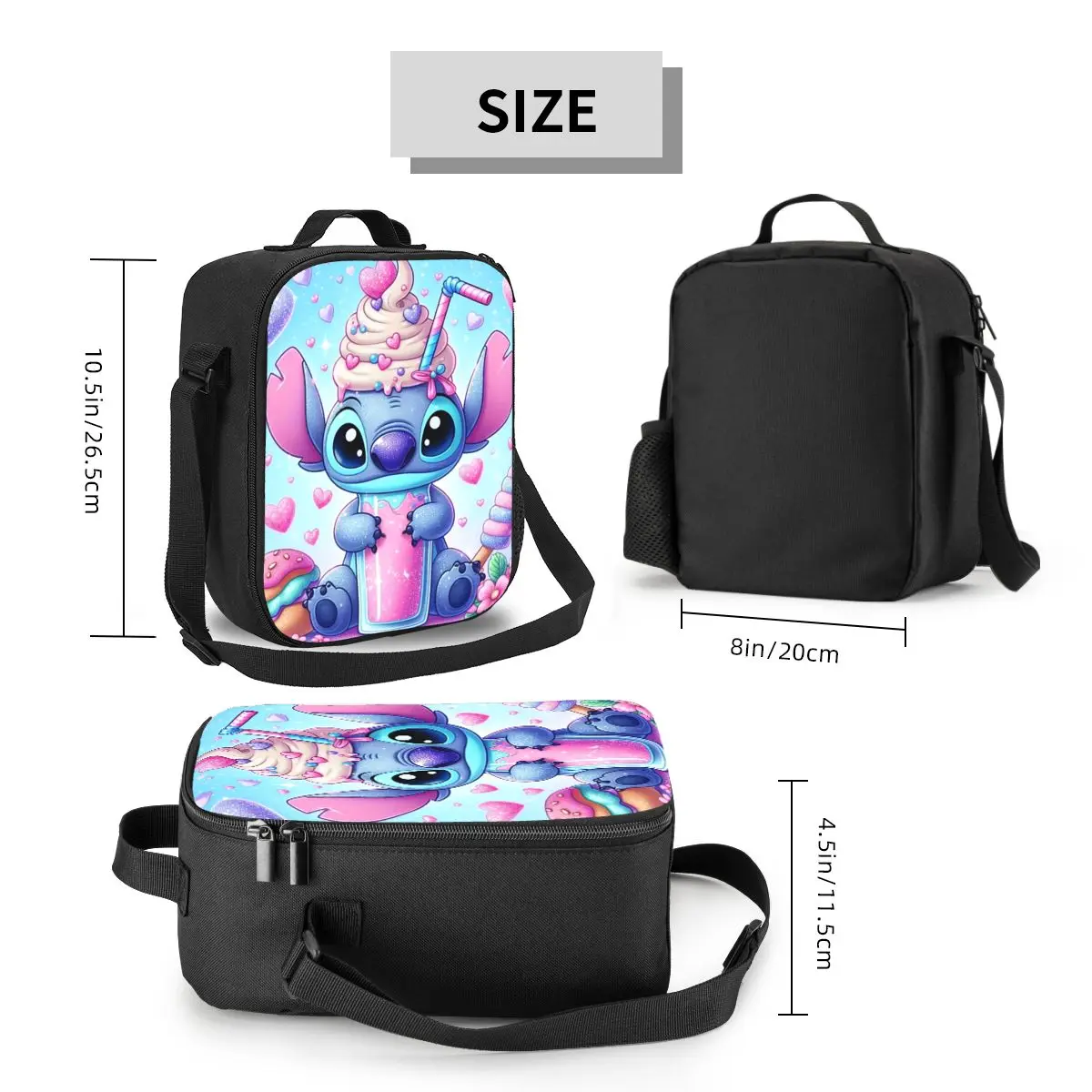 Custom Cute Stitch Lunch Bag Men Women Cooler Warm Insulated Lunch Boxes for Kids School