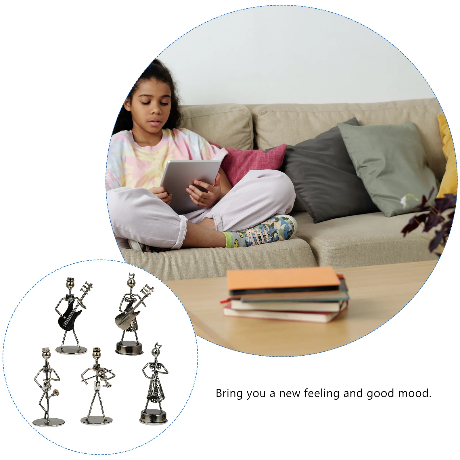 

5Pcs Iron Wire Girl Desktop Band Decoration Exquisite Iron Art Figure Ornament Tabletop Ornament Desktop Band Decor