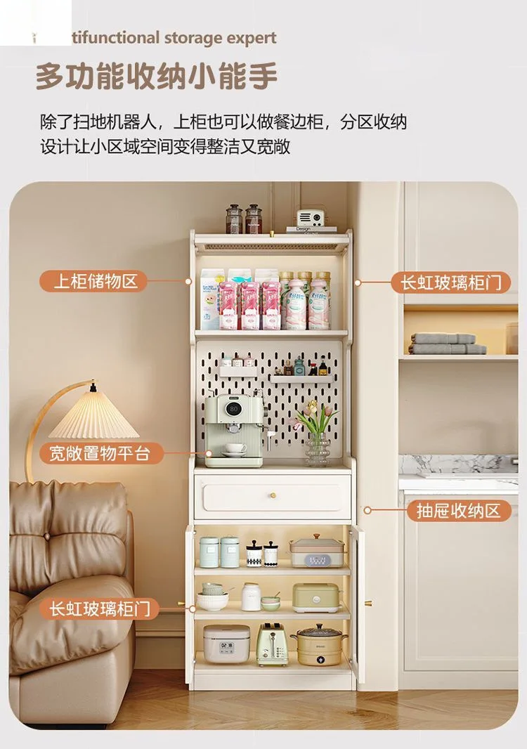 Restaurant solid wood dining side cabinet Small apartment simple storage with drawers against the wall Solid wood narrow raised