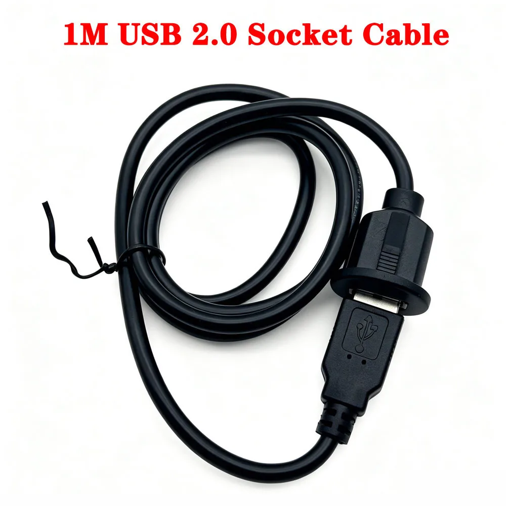 10PCS USB 2.0 Car Dashboard Flush Mount Line Port Panel Extension Cable Male to Female Socket Excellent Plastic Adapter