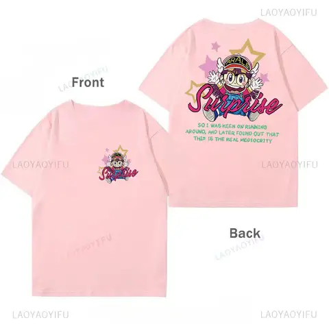 ARALE Camiseta New Patterns Dr Slump Sweet Girl Harajuku Camisa Tshirt Cotton Two Sided Printed Y2k Clothes Toriyama Anime Tee