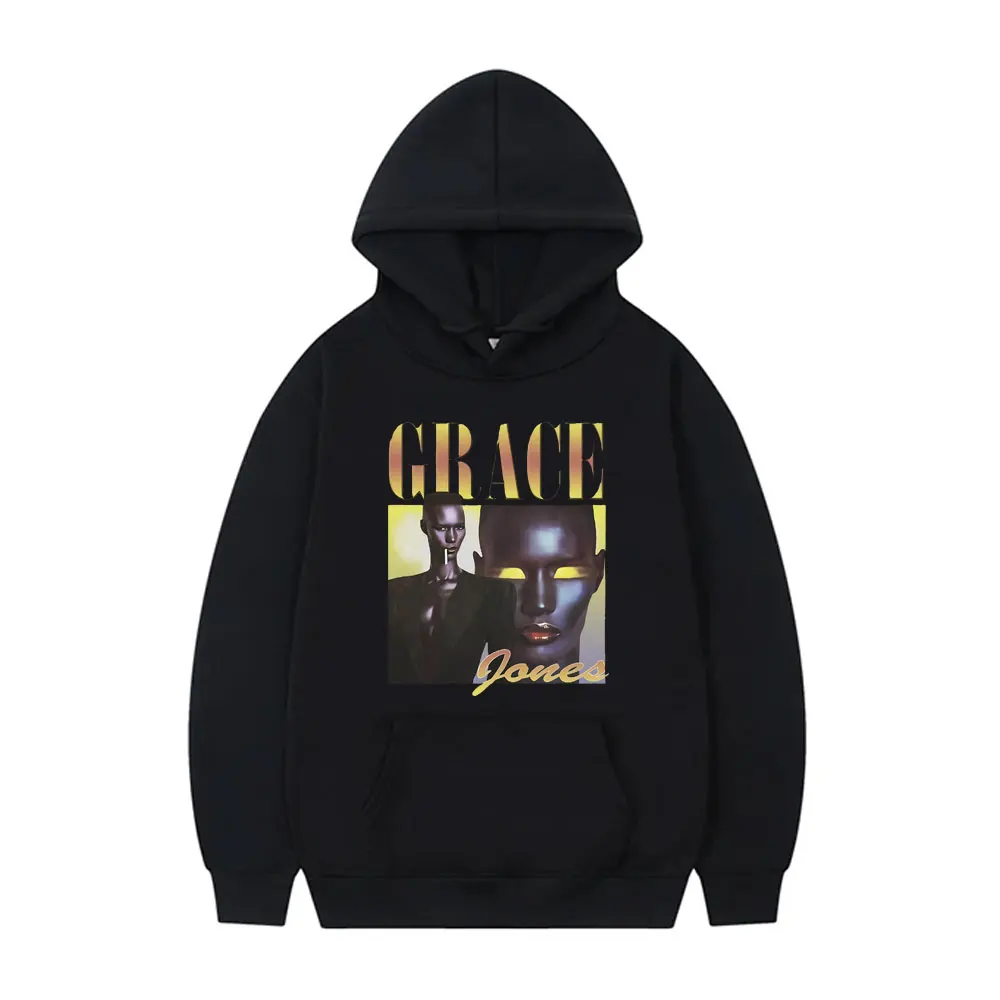 

Singer Grace Jones Print Hoodie Men's Casual Sweatshirt Male Vintage Y2k Streetwear Men Women's Hip Hop Loose Oversized Hoodies