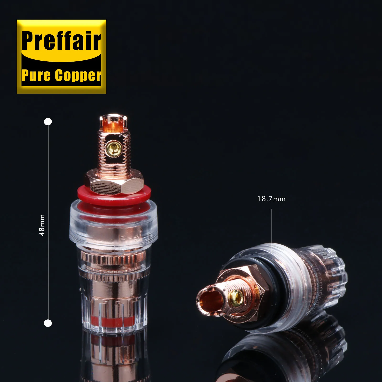 4PCS Pure Copper Speaker Short Binding Posts Banana Plug Terminals Banana Jack Sound Audio Connector Adapter