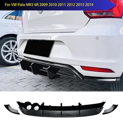 Paraurti posteriore diffusore paraurti Splitter Protector per VW Polo MK5 6R 2009 2010 2011 2012 2013 2014 kit corpo coda Lip Spoiler Guard