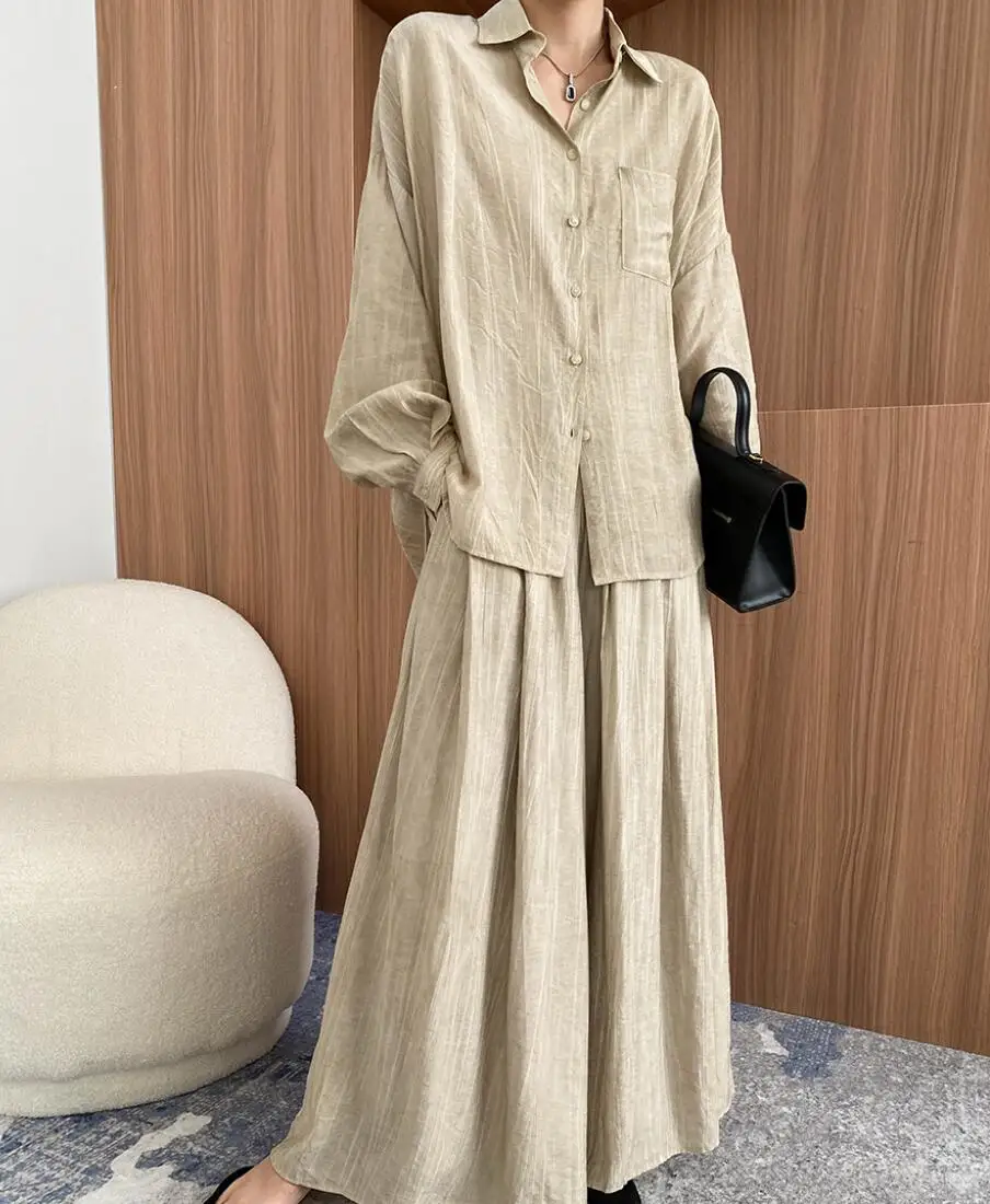 SuperAen O Neck Printing Long Sleeve Tshirt Long Skirt Women Two Pieces Set
