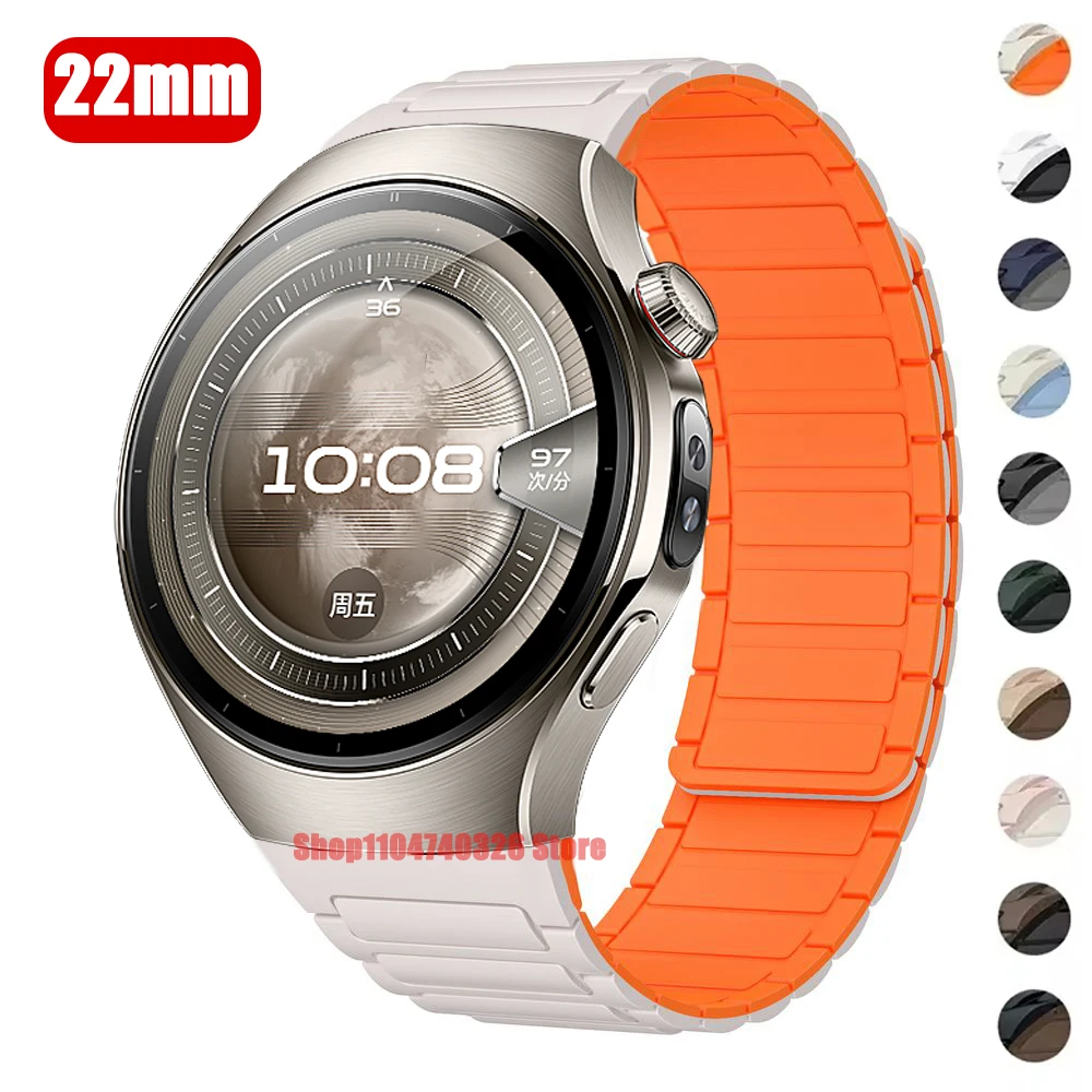 22mm Magnetic Sport Strap For Huawei Watch 5 4 3Pro Silicone Bracelet For Huawei Watch GT 5 Pro GT5 GT4 GT3 GT2 Wristband Correa