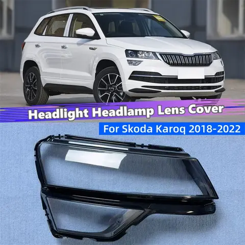 Skoda Karoq 2018 2019 2020 2021 2022 Aksesuar Arabalar Ön Far Camı Cam Kabuk Araba Ön Far Lens Kapağı Işık Kabukları