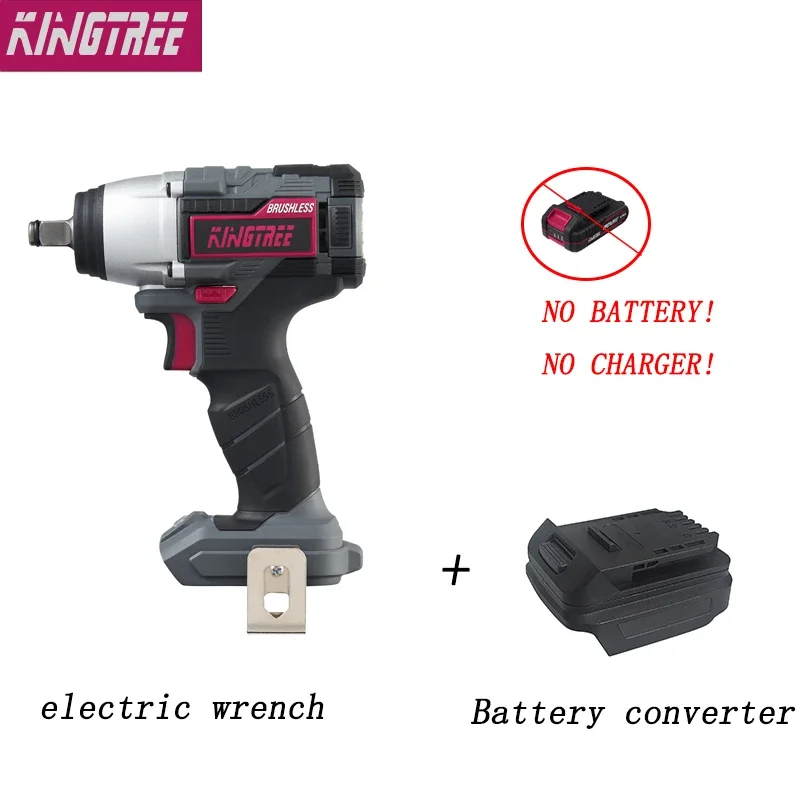 Kingtree 20V Brushless Wrench Cordless Drill Mini Electric Screwdriver 300N.m Impact Wrench Home DIYS suit for Makita Battery