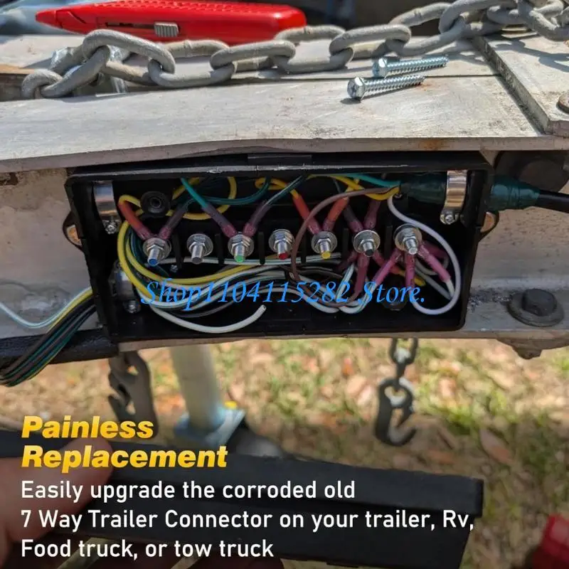 7 Poles Trailer Wiring Harness with Color Coded Wires 7 Pin Trailer Connector Wiring set for Quick Installation